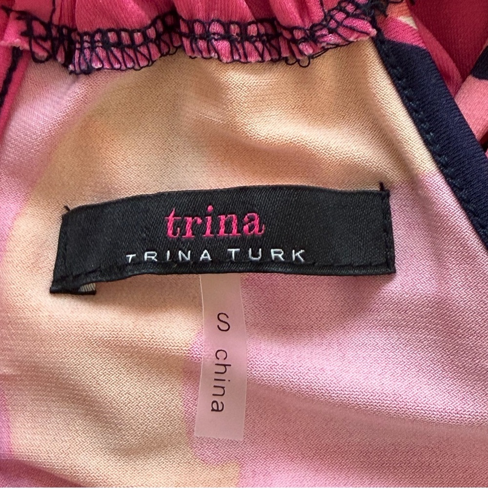 Trina by Trina Turk Tropical Print Halter Juju Jumpsuit vacation artsy resort - Picture 8 of 10